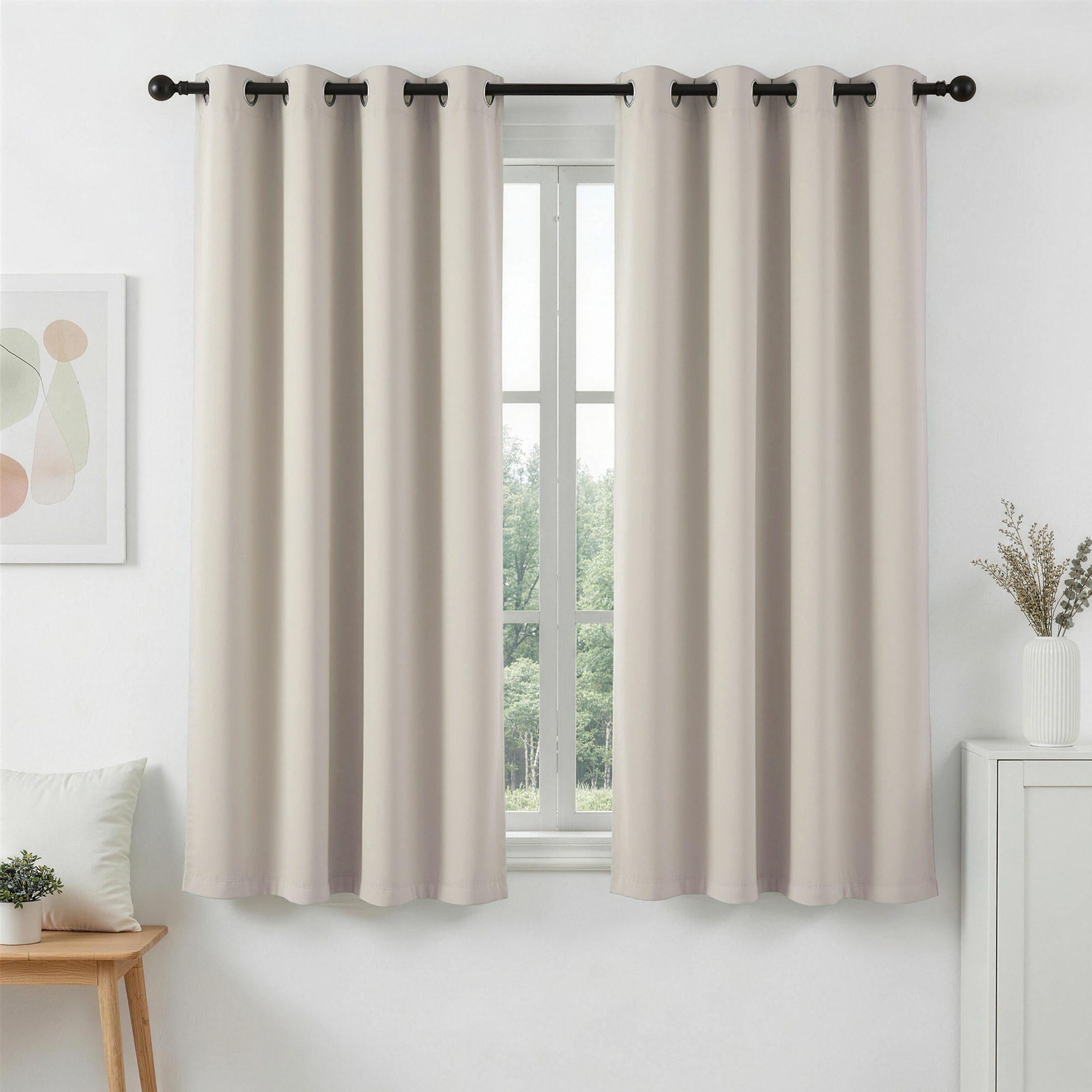 Artiss Blockout Curtains 2X 132x160cm Thermal Insulated Eyelet Drapes Beige Artiss Blockout Curtains 2X 132x160cm Thermal Insulated Eyelet Drapes Beige