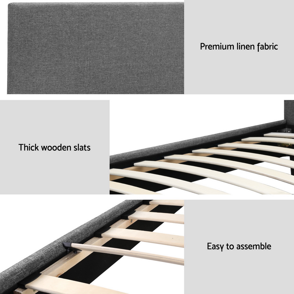 Artiss Bed Frame Single Size Grey NEO