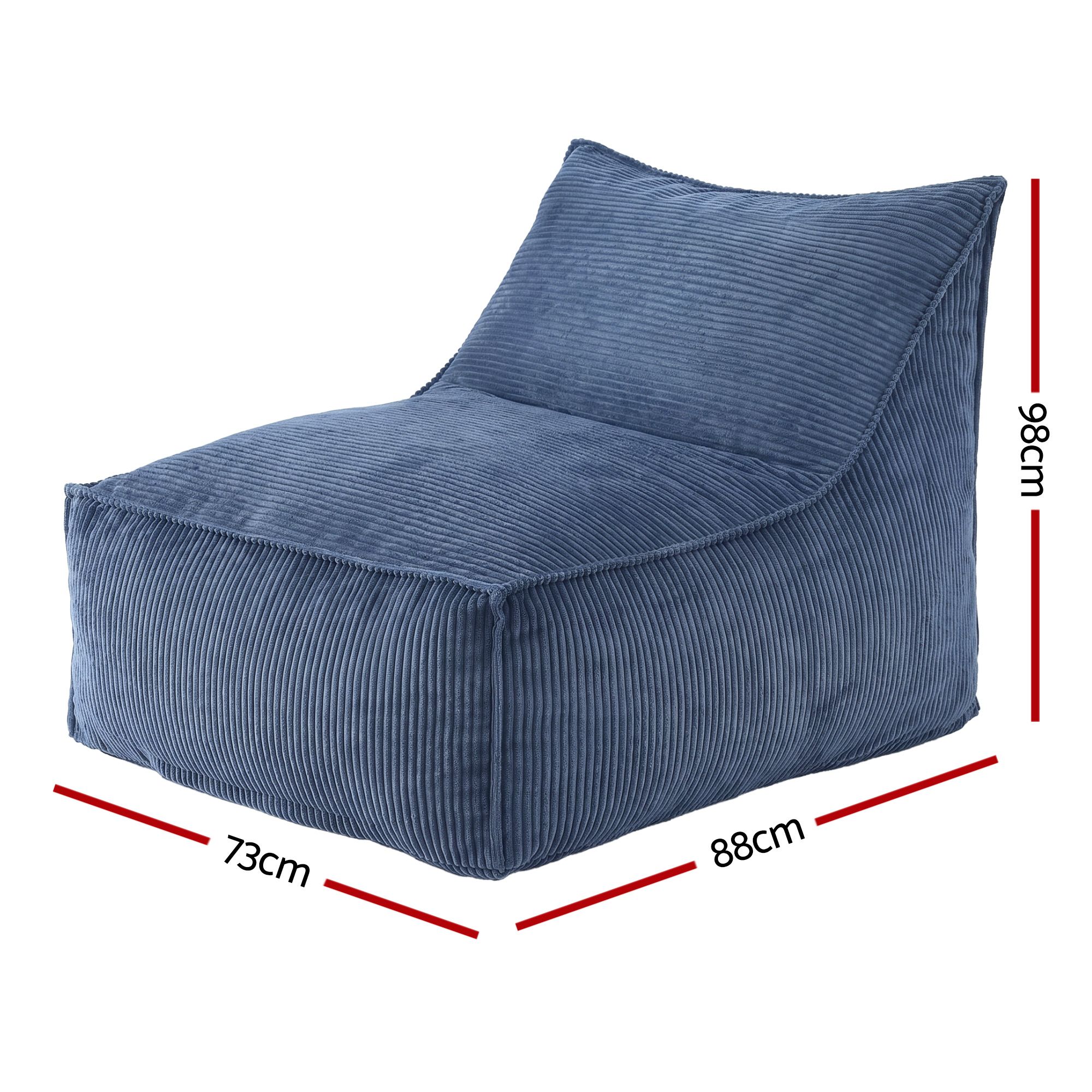 Artiss Bean Bag Chair Cover (No Filler) Soft Corduroy Stuffed Animal Storage Bean Bag Cover for Adults