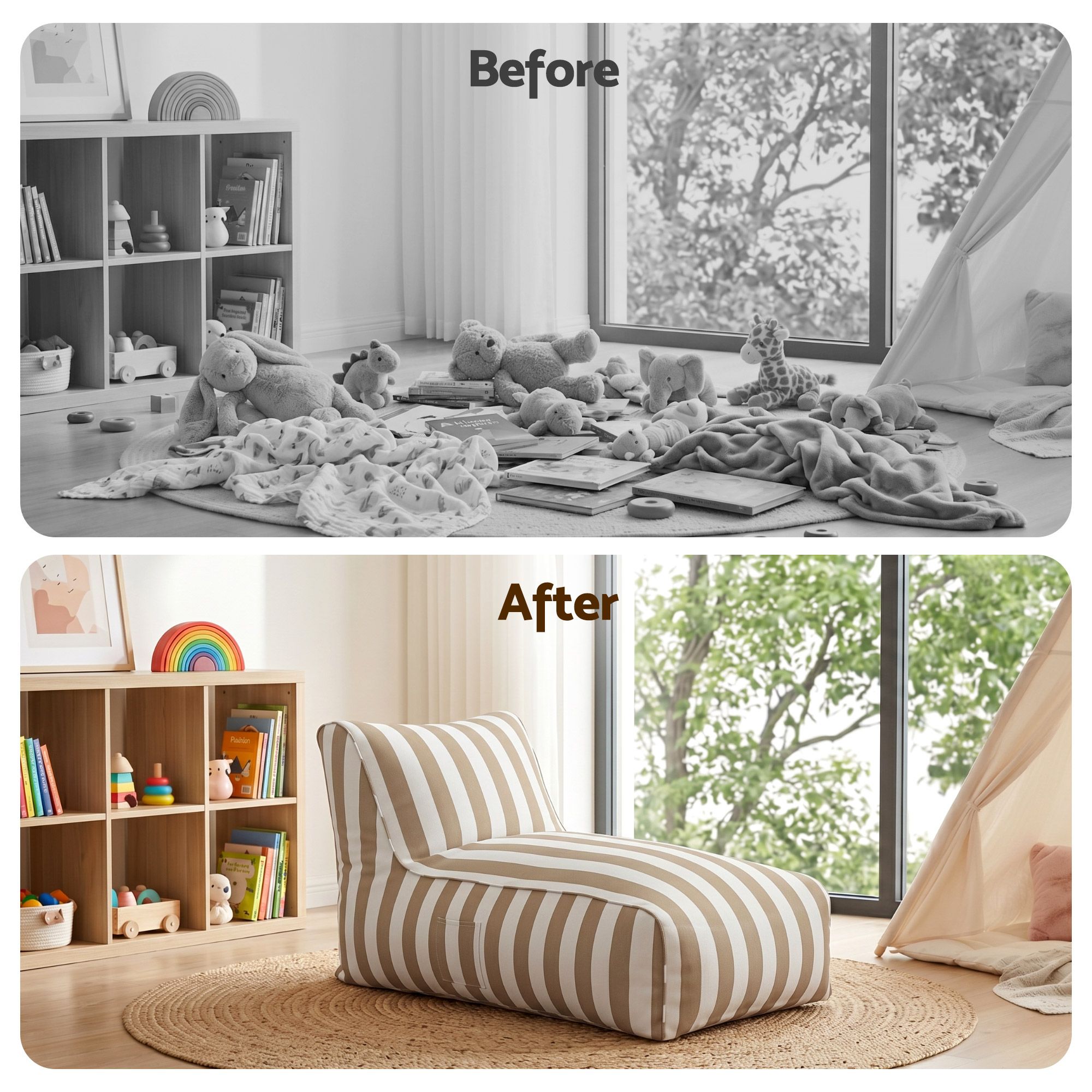 Artiss Outdoor Bean Bag Chair Cover (No Filler) Splash-Proof Beanbag Lounge Sofacover Stuffed Animal Storage Bean Bag Cover for Patio Poolside Relaxing