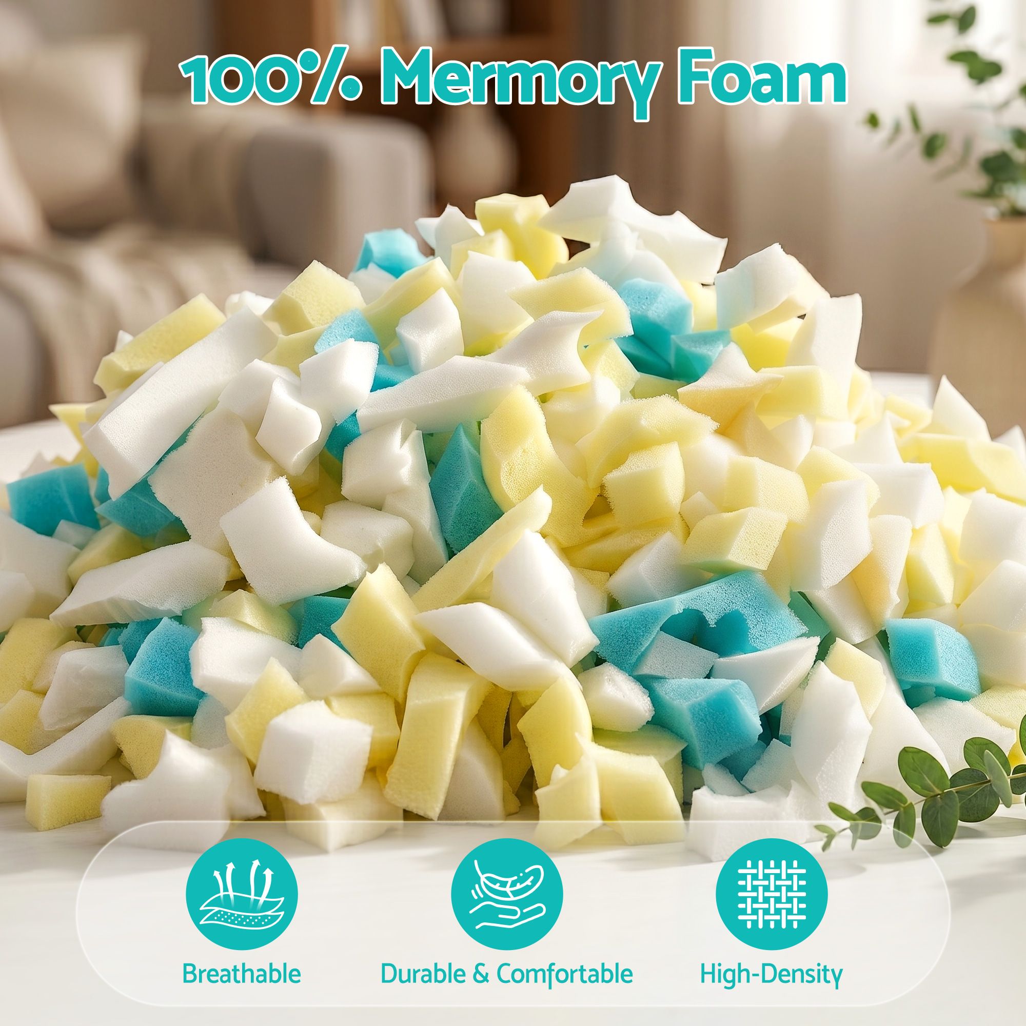 Artiss 5lbs (2.2KG) Bean Bag Filler Shredded Memory Foam Filling High Density Soft Pillow Stuffing for Bean Bag Chair