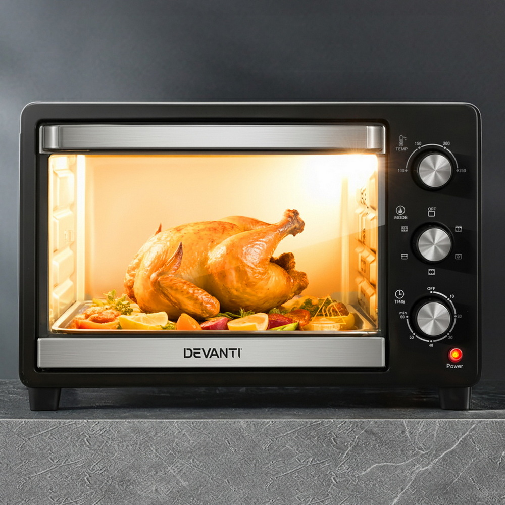 Devanti 30L Convection Oven Electric Fryer Ovens 1600W