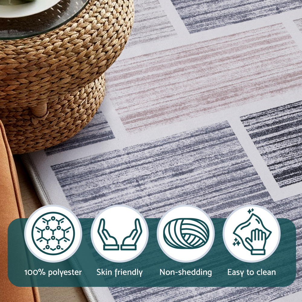Artiss Floor Rug 50X80cm Doormat Soft Velvet Non-Slip Bath Mat Small Modern