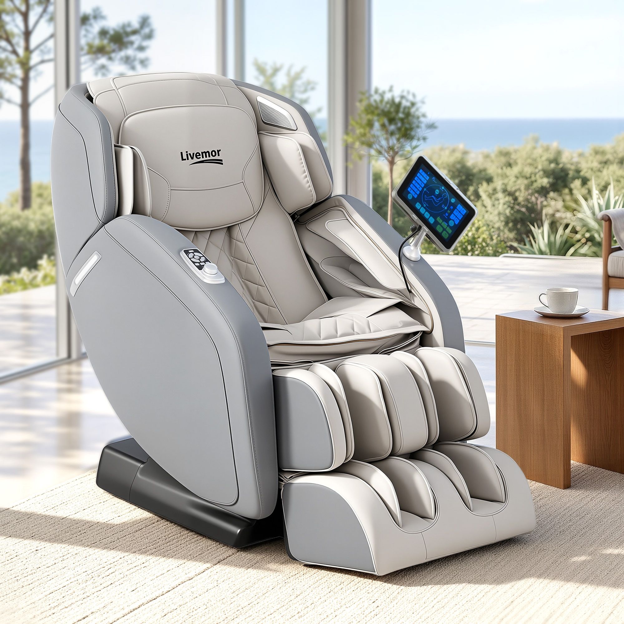 Livemor 4D Massage Chair Recliner - Full Body SL-Track Zero Gravity With AI Body Scan, Deep...