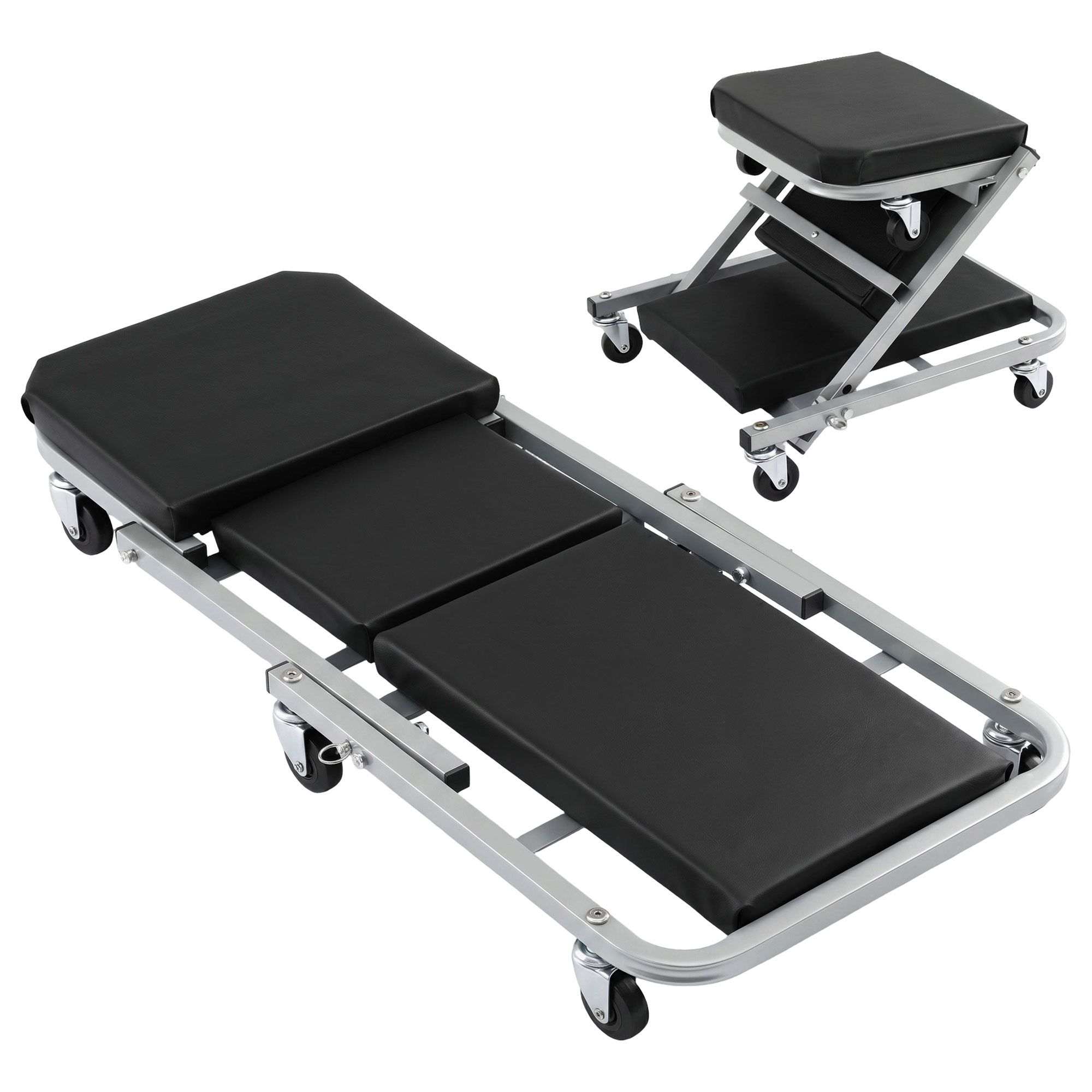 Giantz Garage Creeper 2-in-1 Mechanic Stool Rolling Automotive Z Creeper Seat