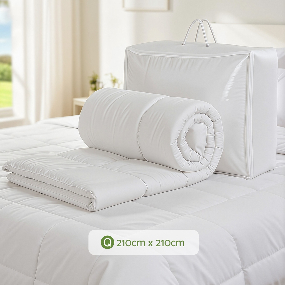 Giselle Bedding 200GSM Bamboo Quilt Summer Quilts All Season Doona Duvet Lightweight Queen