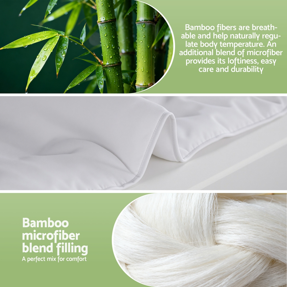 Giselle Bedding 200GSM Bamboo Quilt Summer Quilts All Season Doona Duvet Lightweight Super King