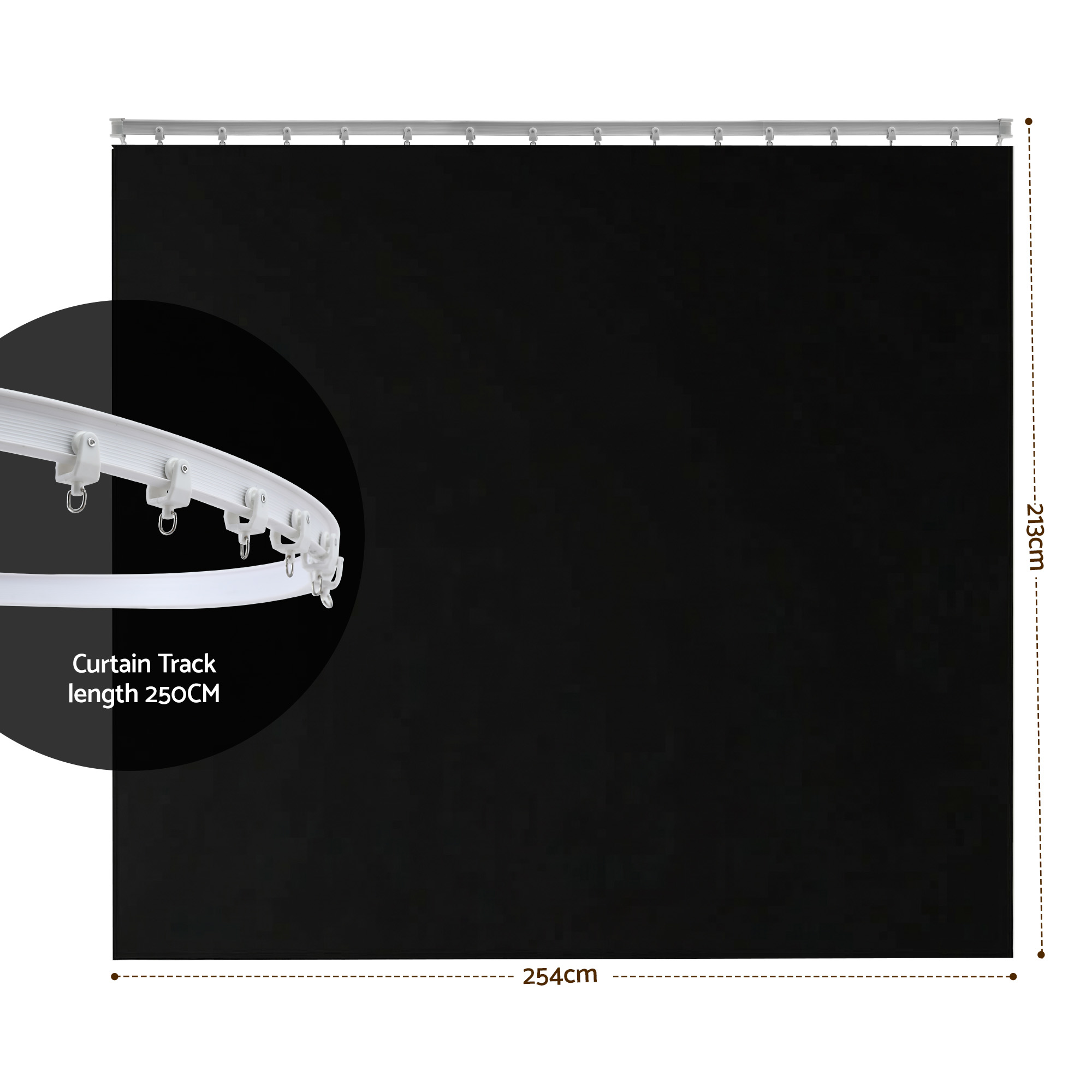 Artiss Room Divider Curtain Ceiling Mounted Track Sets Flexible Black