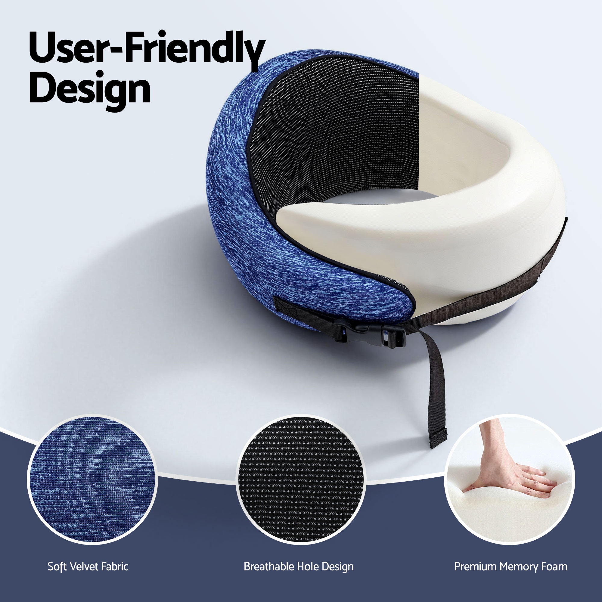 Wanderlite Travel Pillows for Airplanes Ergonomic Memory Foam Neck Pillow