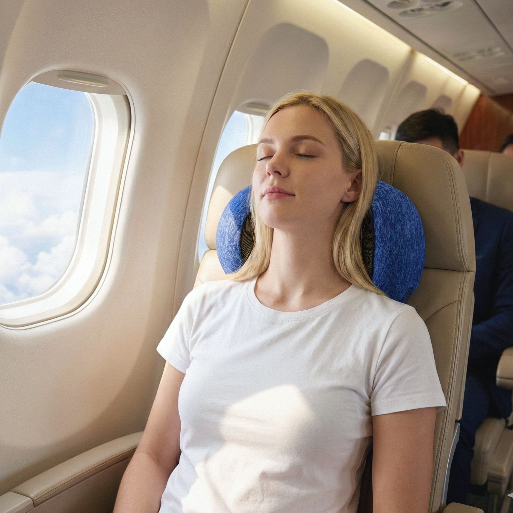 Wanderlite Travel Pillows for Airplanes Ergonomic Memory Foam Neck Pillow