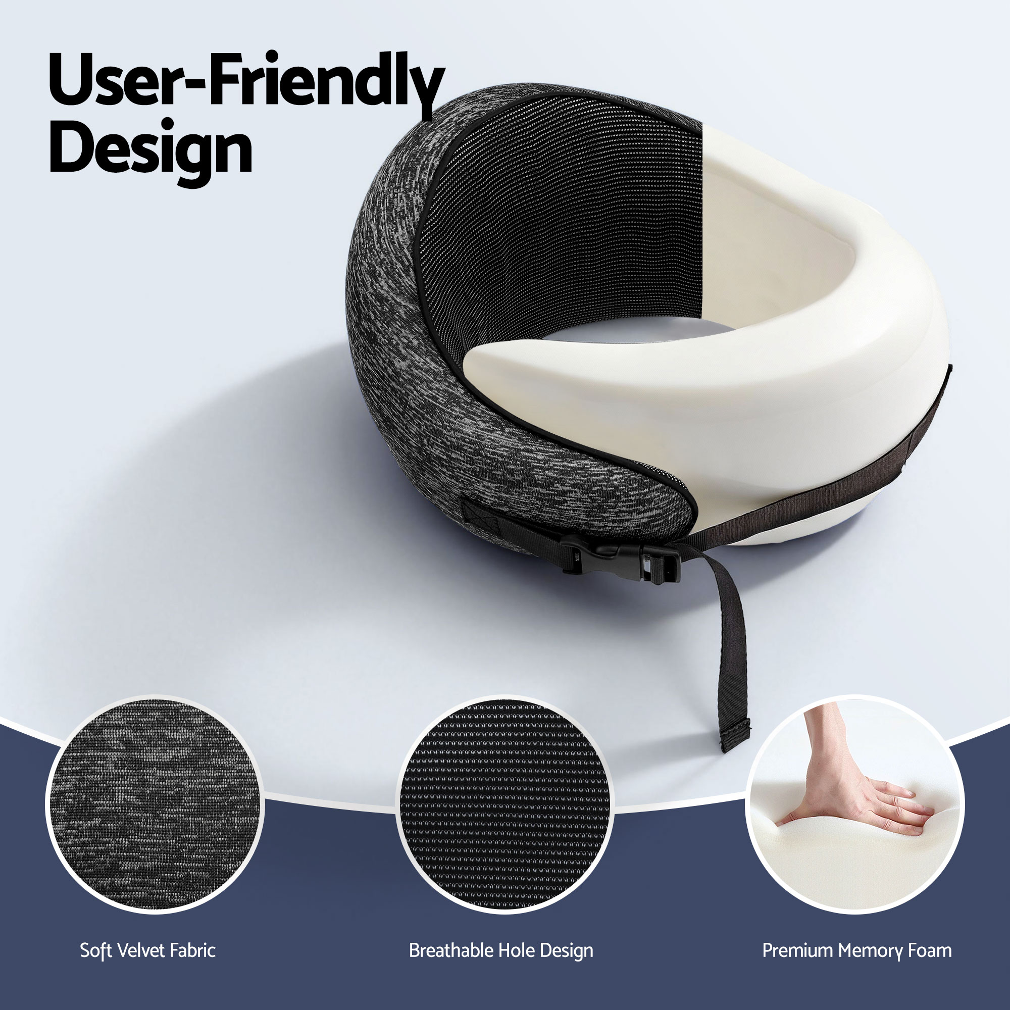 Wanderlite Travel Pillows for Airplanes Ergonomic Memory Foam Neck Pillow