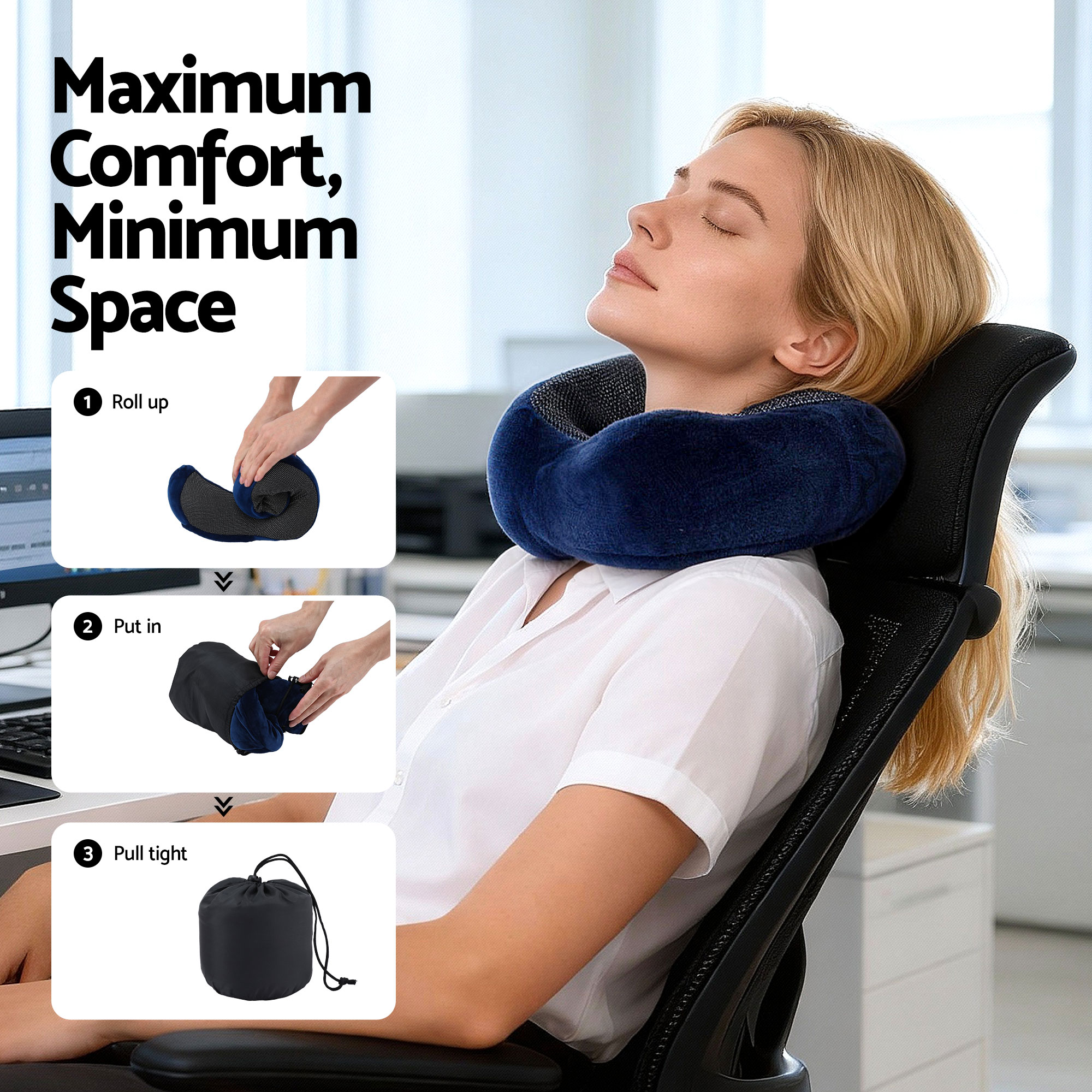 Wanderlite Travel Pillow for Airplanes Memory Foam Neck Pillows for Traveling
