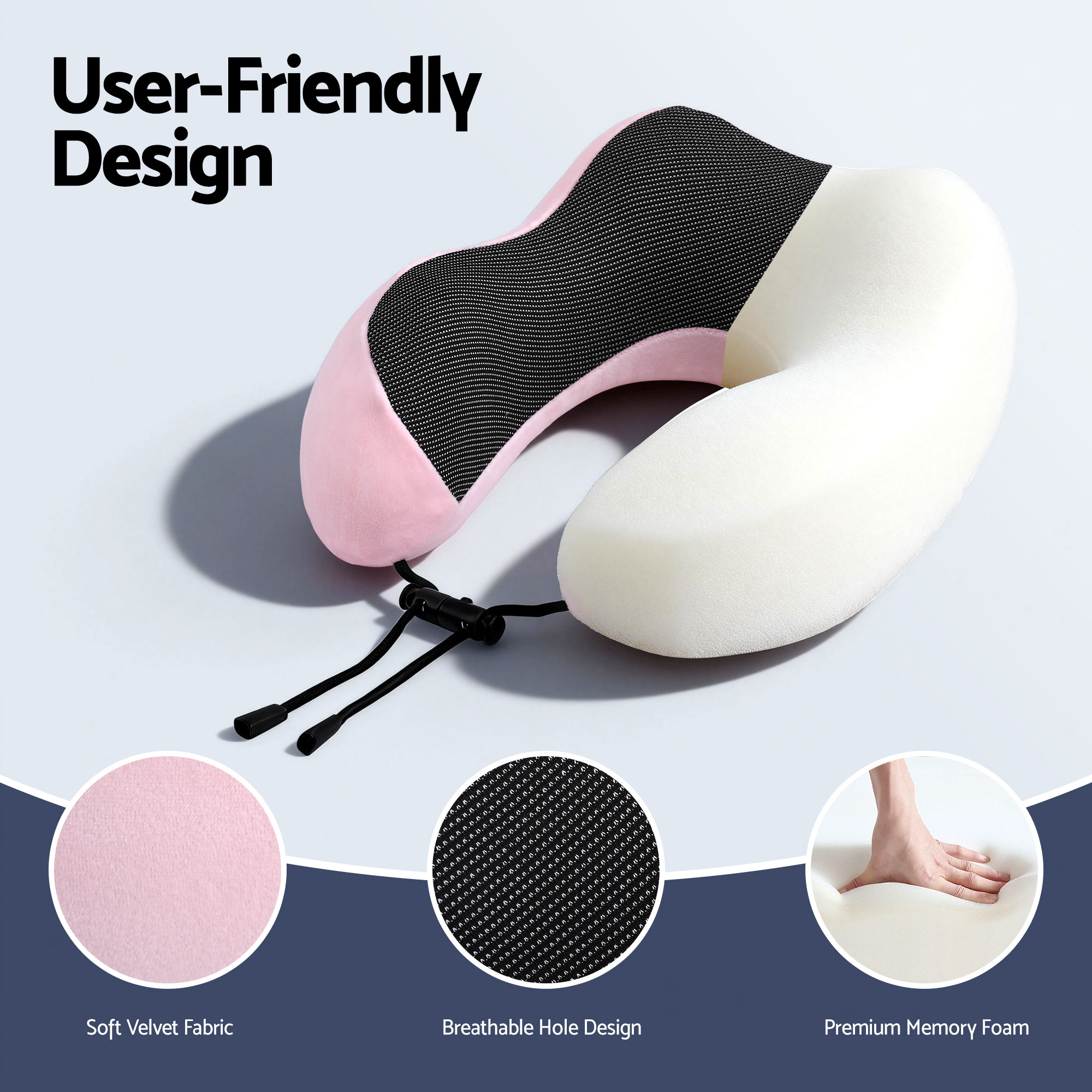 Wanderlite Travel Pillow for Airplanes Memory Foam Neck Pillows for Traveling
