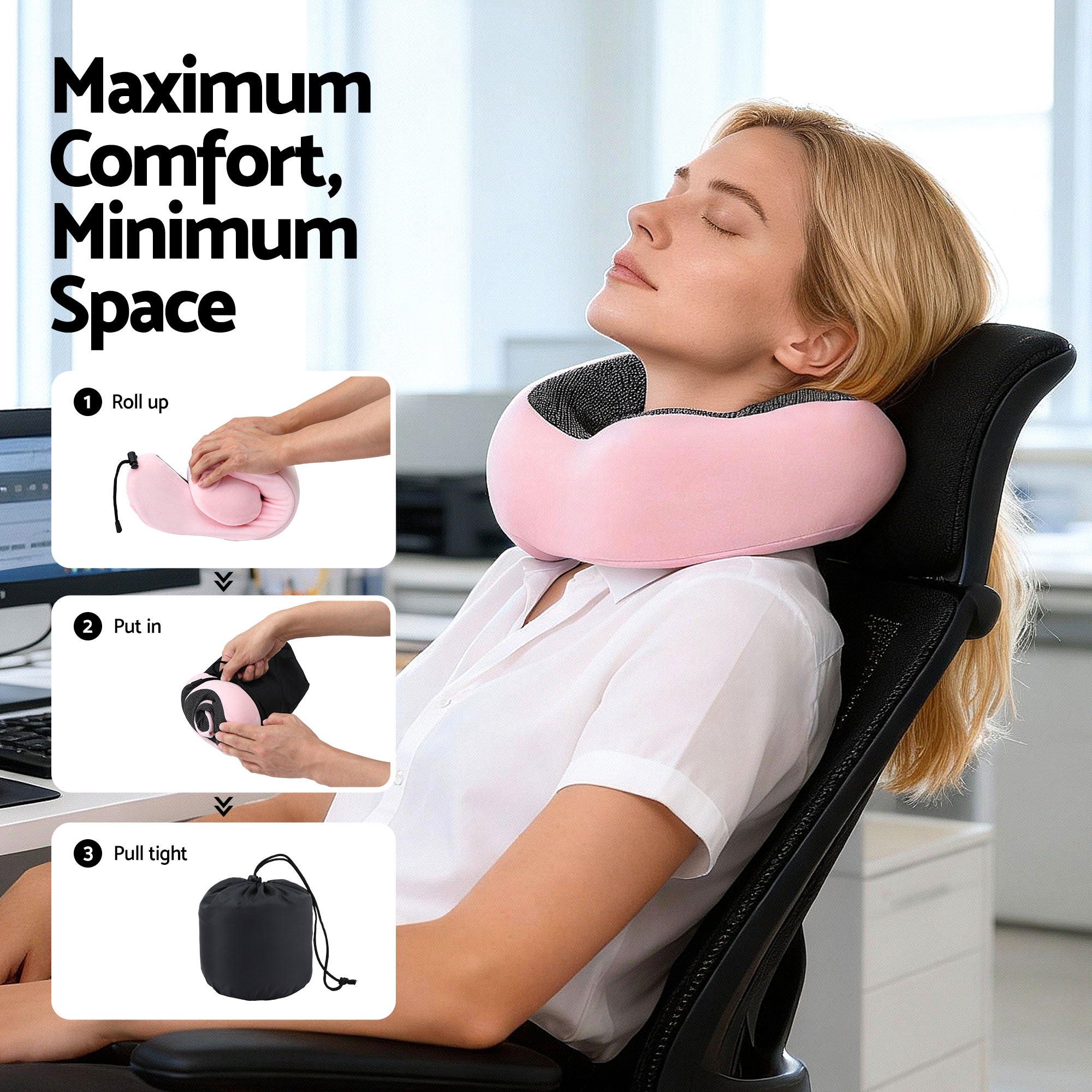 Wanderlite Travel Pillow for Airplanes Memory Foam Neck Pillows for Traveling