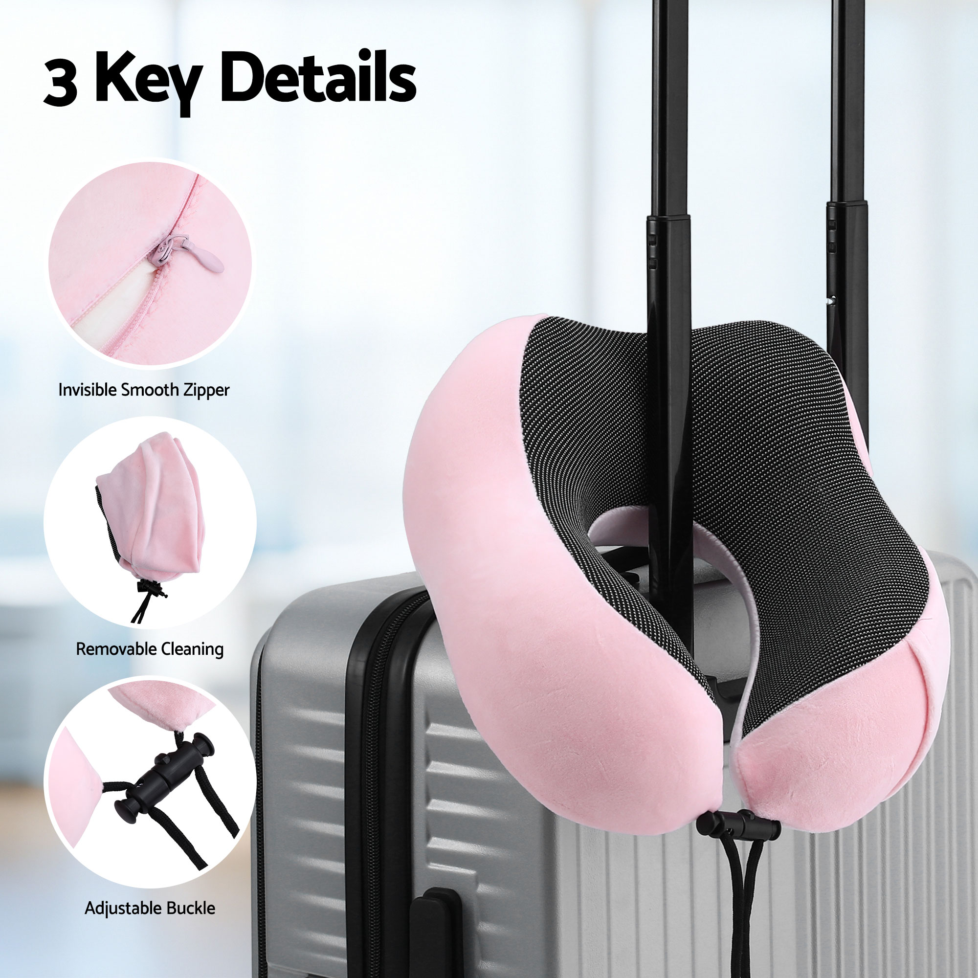 Wanderlite Travel Pillow for Airplanes Memory Foam Neck Pillows for Traveling