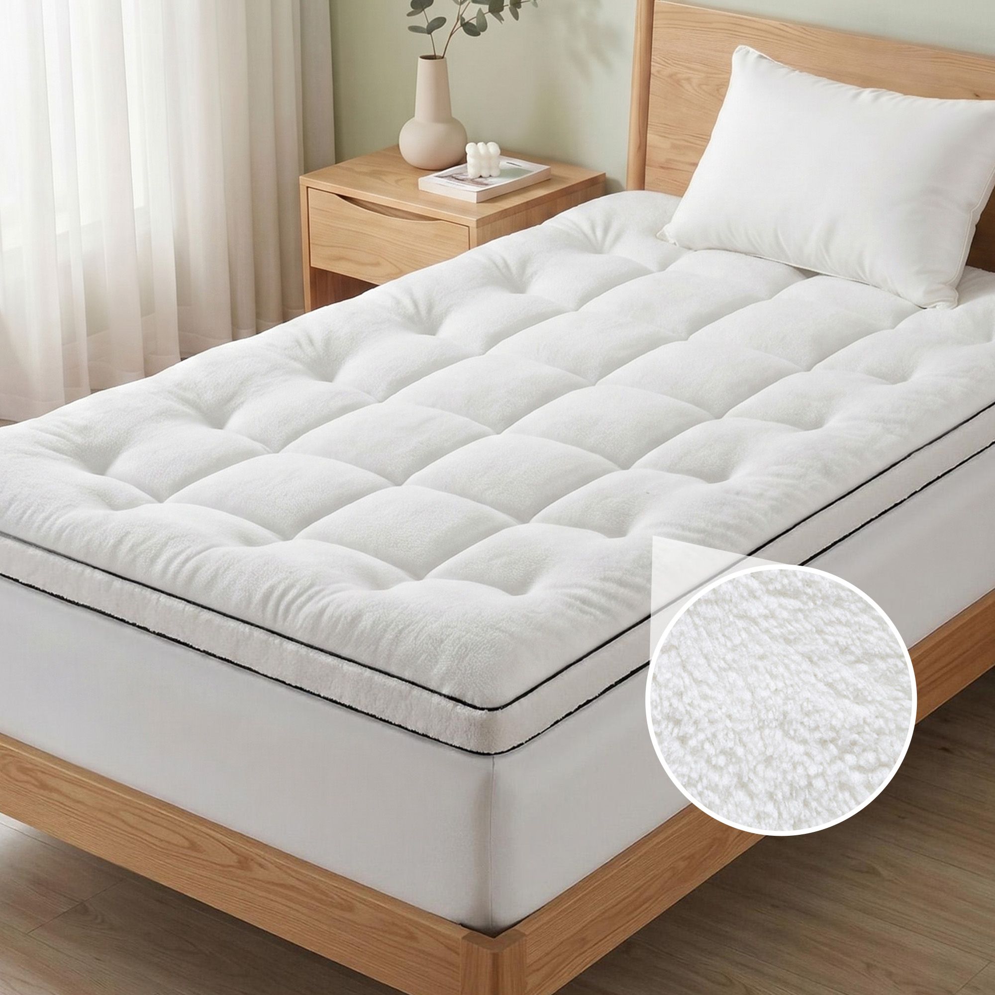 Giselle Bedding King Single Mattress Topper 5cm Coral Fleece Giselle Bedding King Single Mattress Topper 5cm Coral Fleece