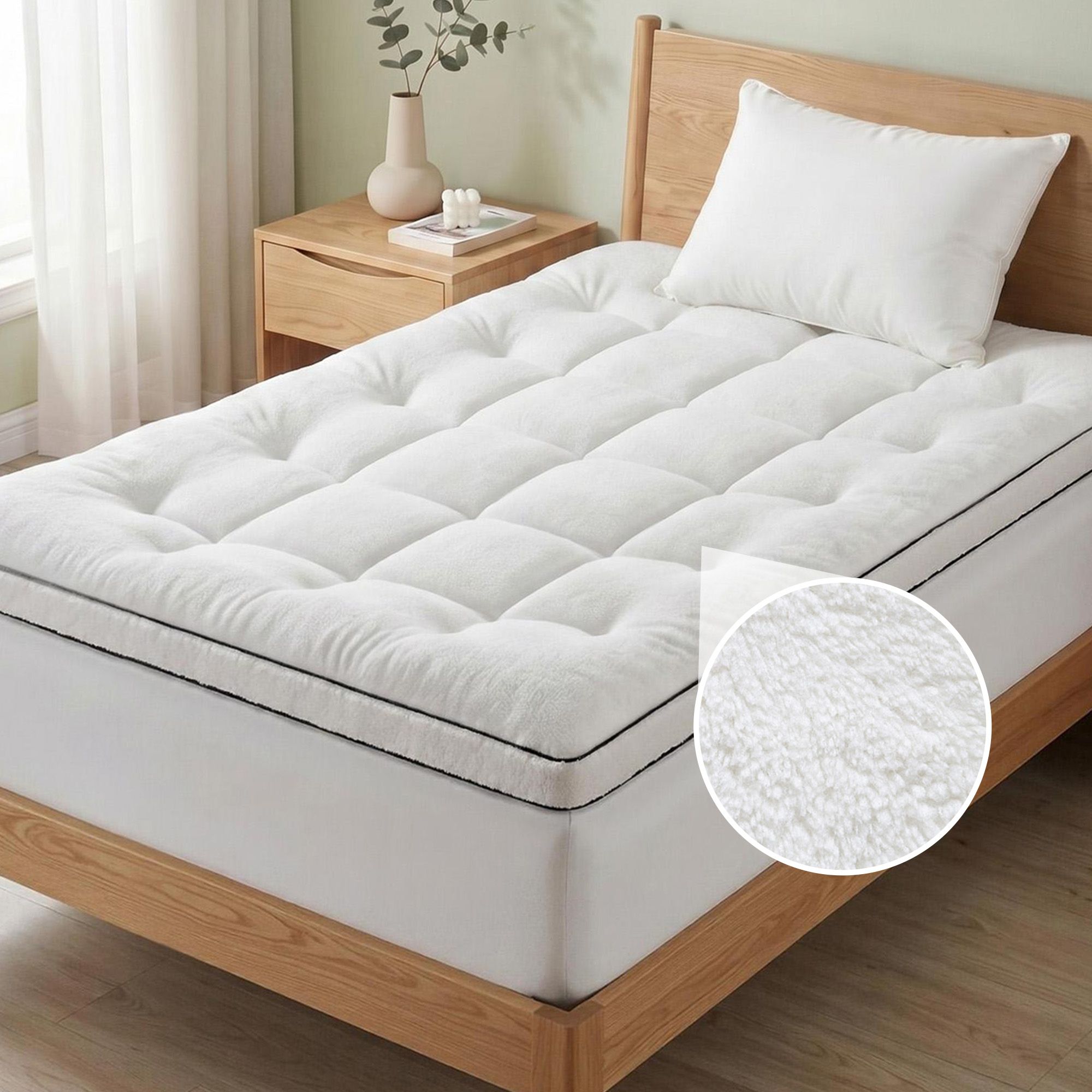 Giselle Bedding Single Mattress Topper 5cm Coral Fleece Giselle Bedding Single Mattress Topper 5cm Coral Fleece