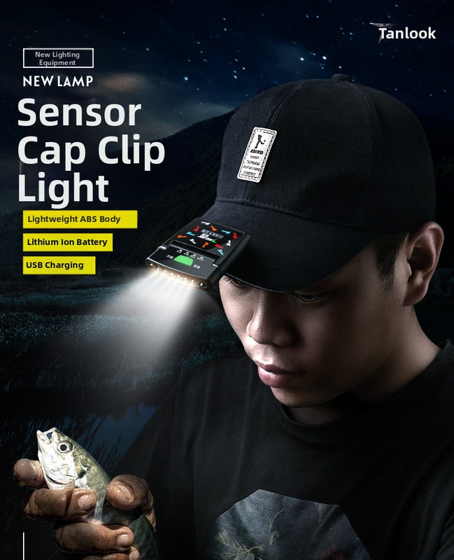 Outdoor sports products Dew detection LED induction headlight, rechargeable strong light for night fishing
