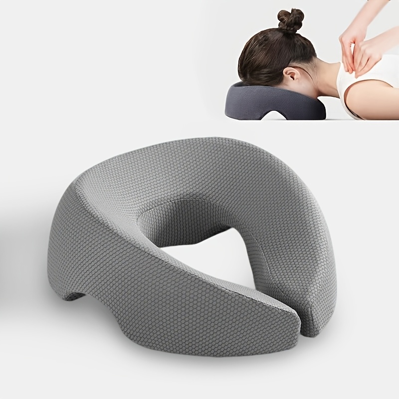GREY Soft O-shaped/U-shaped Face Pillow for Beauty Salons/Spa Massage, Ergonomic Face Pillow, Multi-functional Suitable for Adult Facial Care and Relaxation, Multi-functional Neck and Face Support Comfort Face Pillow