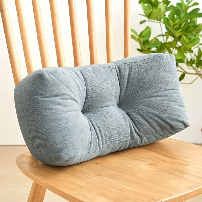 haze blue**Cloud-Touch Chenille Multi-Function Lumbar Pillow: Supports Long-Hour Sitting, Removable & Washable Design, Gently Releases Pressure Every Day Like a Cloud**