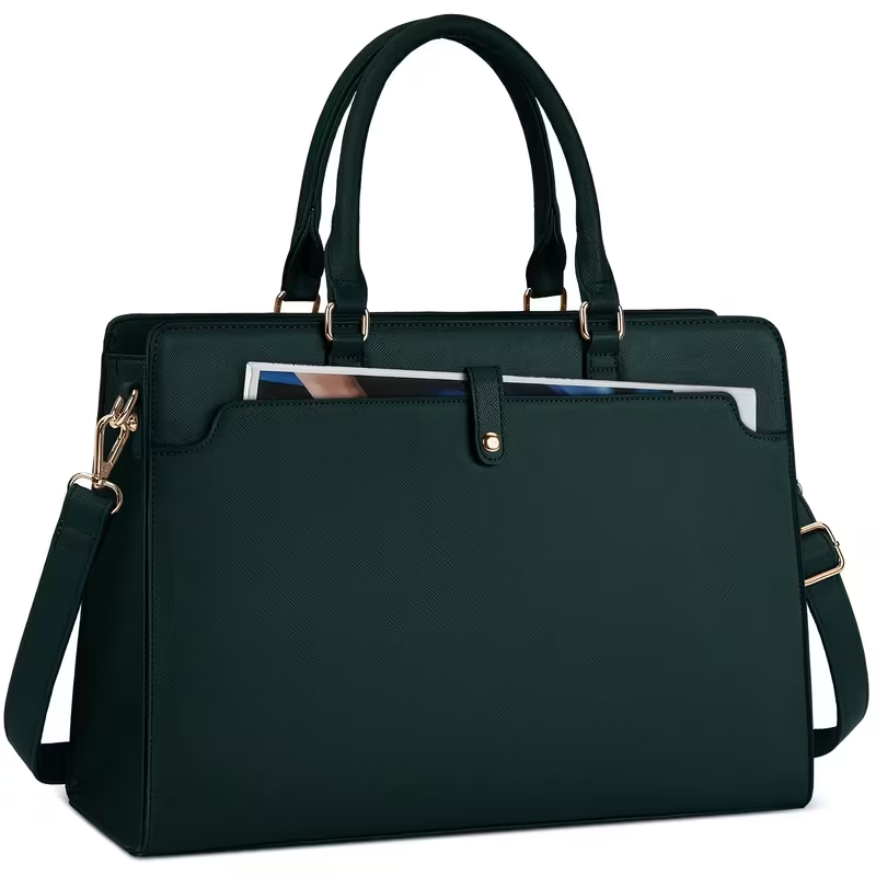 15.6-Inch Laptop Tote Bag For Women, Large Capacity Faux Leather Work Tote, Waterproof... detail