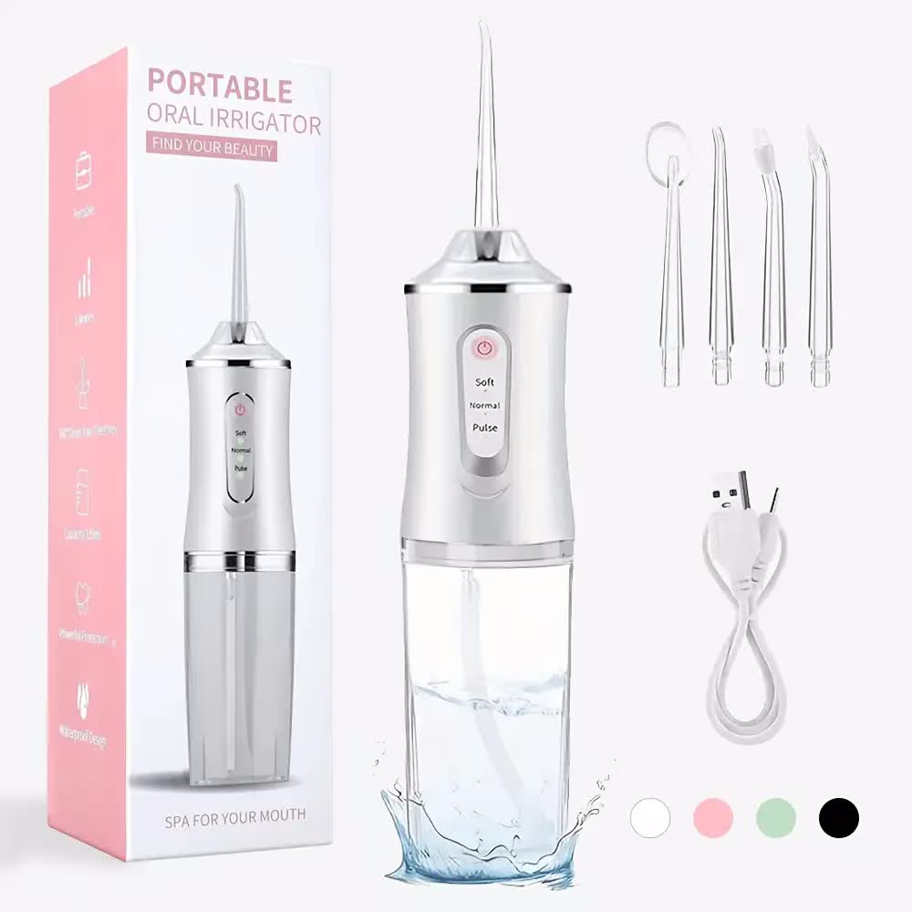 Wireless Electric Water Toothbrush Set, Equipped With 4 Nozzle Heads - 360° Rotatable...