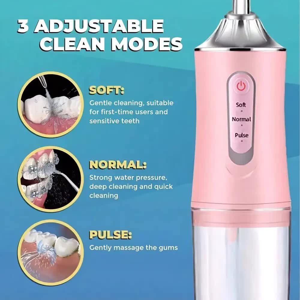 Wireless Electric Water Toothbrush Set, Equipped With 4 Nozzle Heads - 360° Rotatable... detail