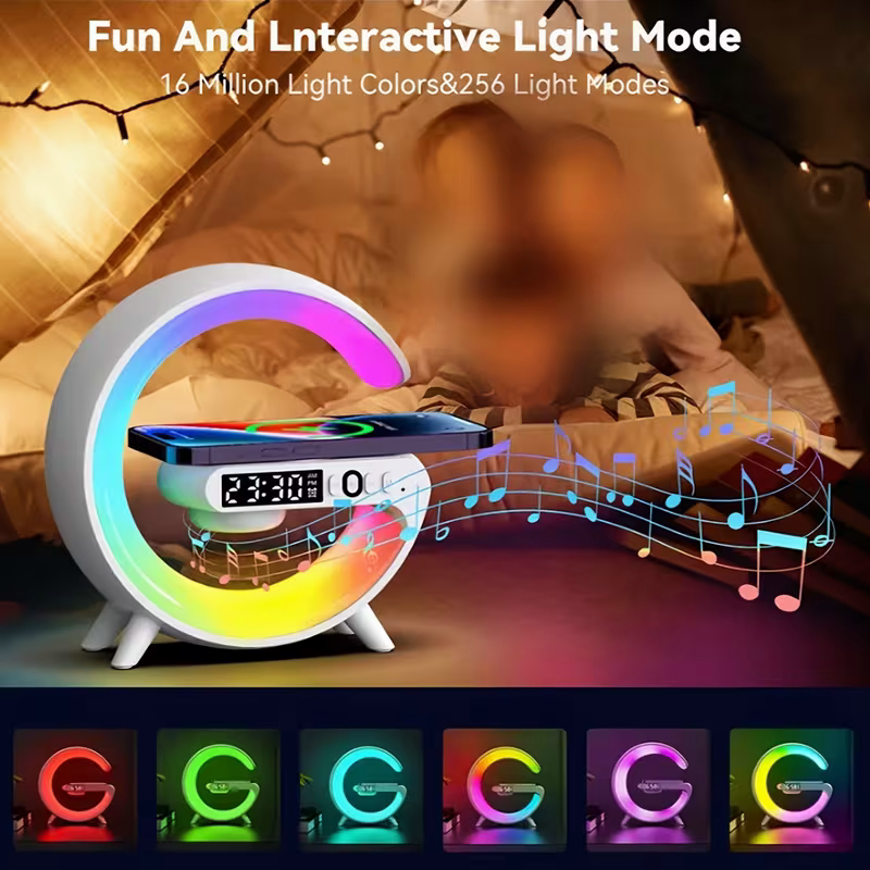 Wireless Speaker With Mobile Phone Charger; Creative Ambient Light Night Light;... detail