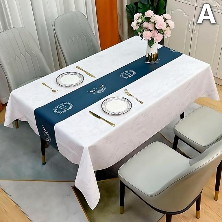 Waterproof Oilproof Washable Heat-Resistant PVC Tablecloth - 5 Patterns & Sizes for Home, Restaurant & Picnic Dining（A,138*138）