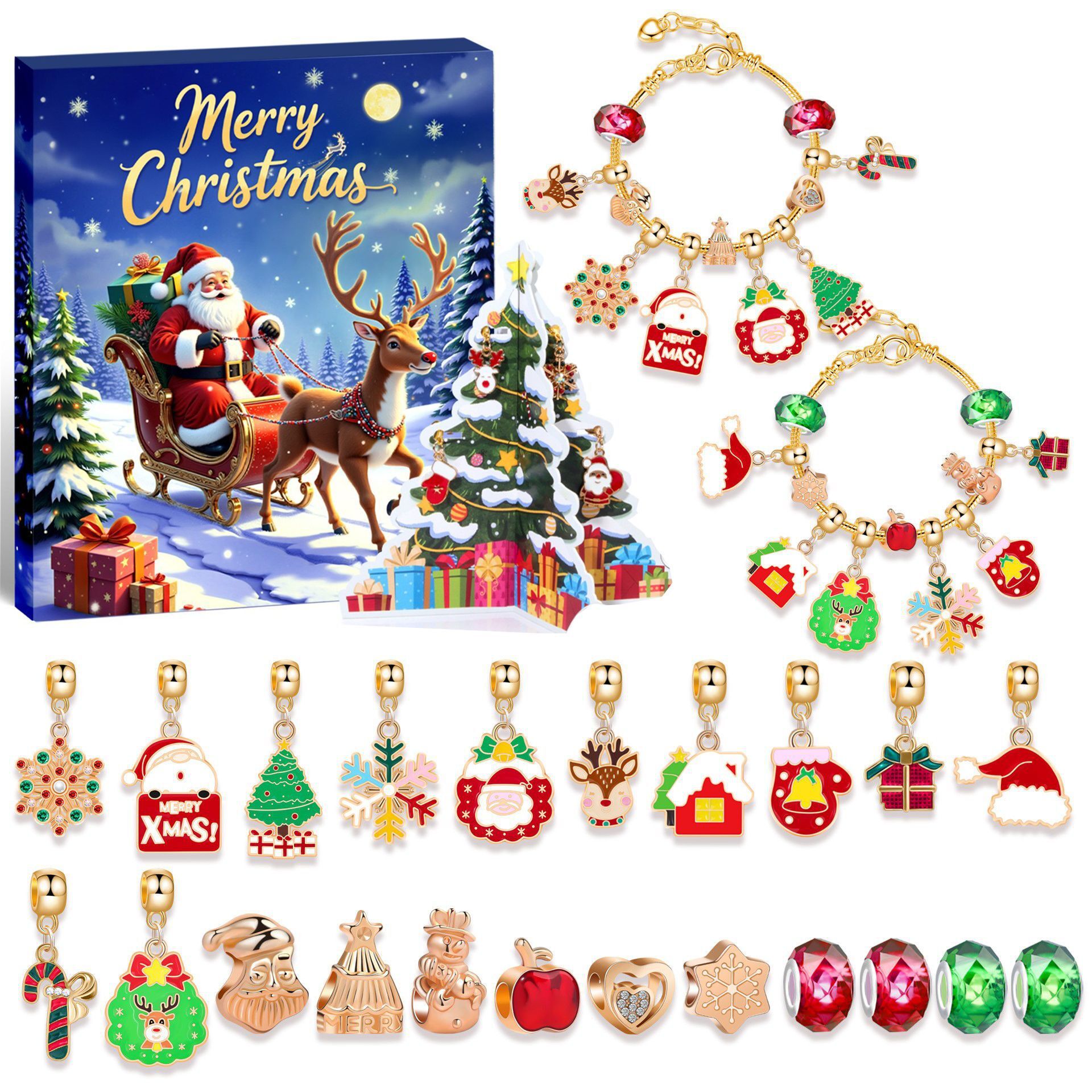Christmas DIY Jewelry & Craft Advent Calendar( YD-08,20*17*1.3cm)