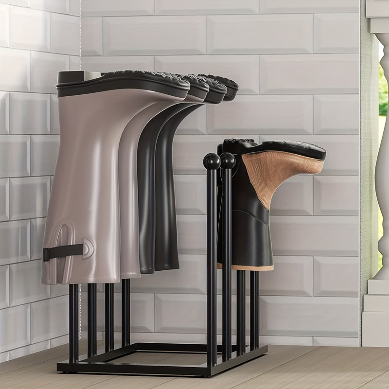 Black Metal Shoe Rack Organizer for Entryway