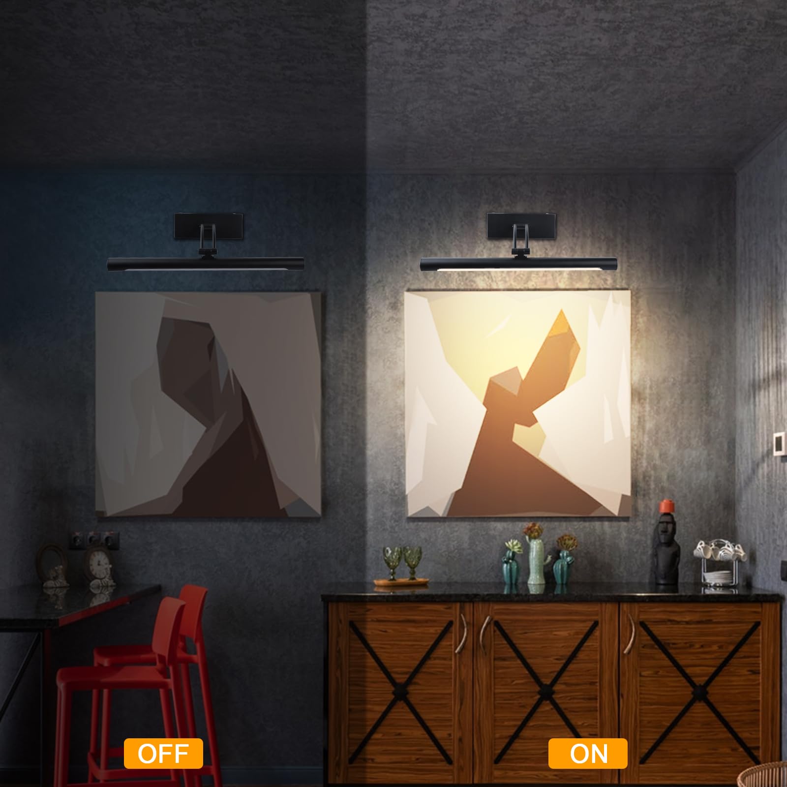 Hardwired Picture Light for Wall Black