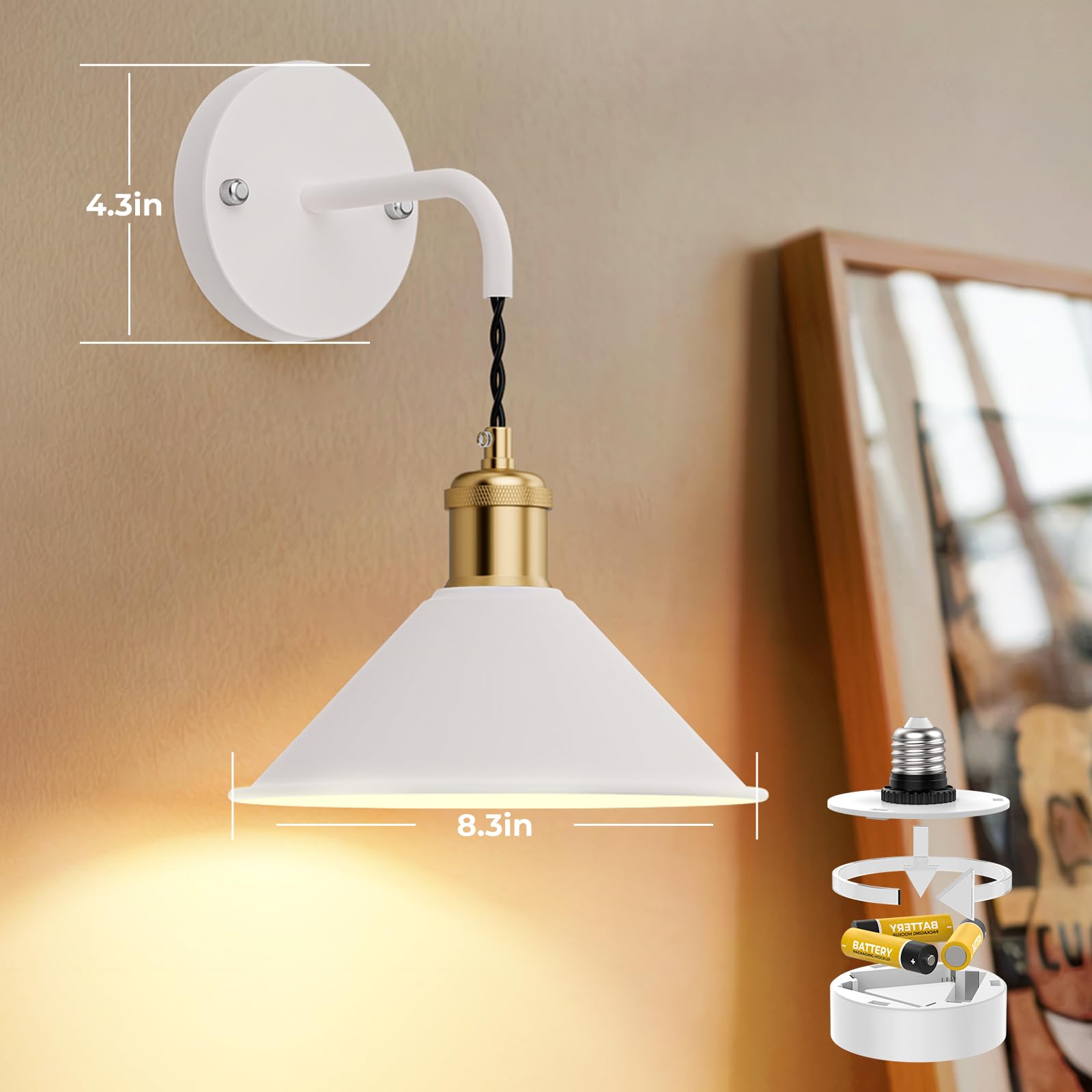 Battery Operated Wall Sconce