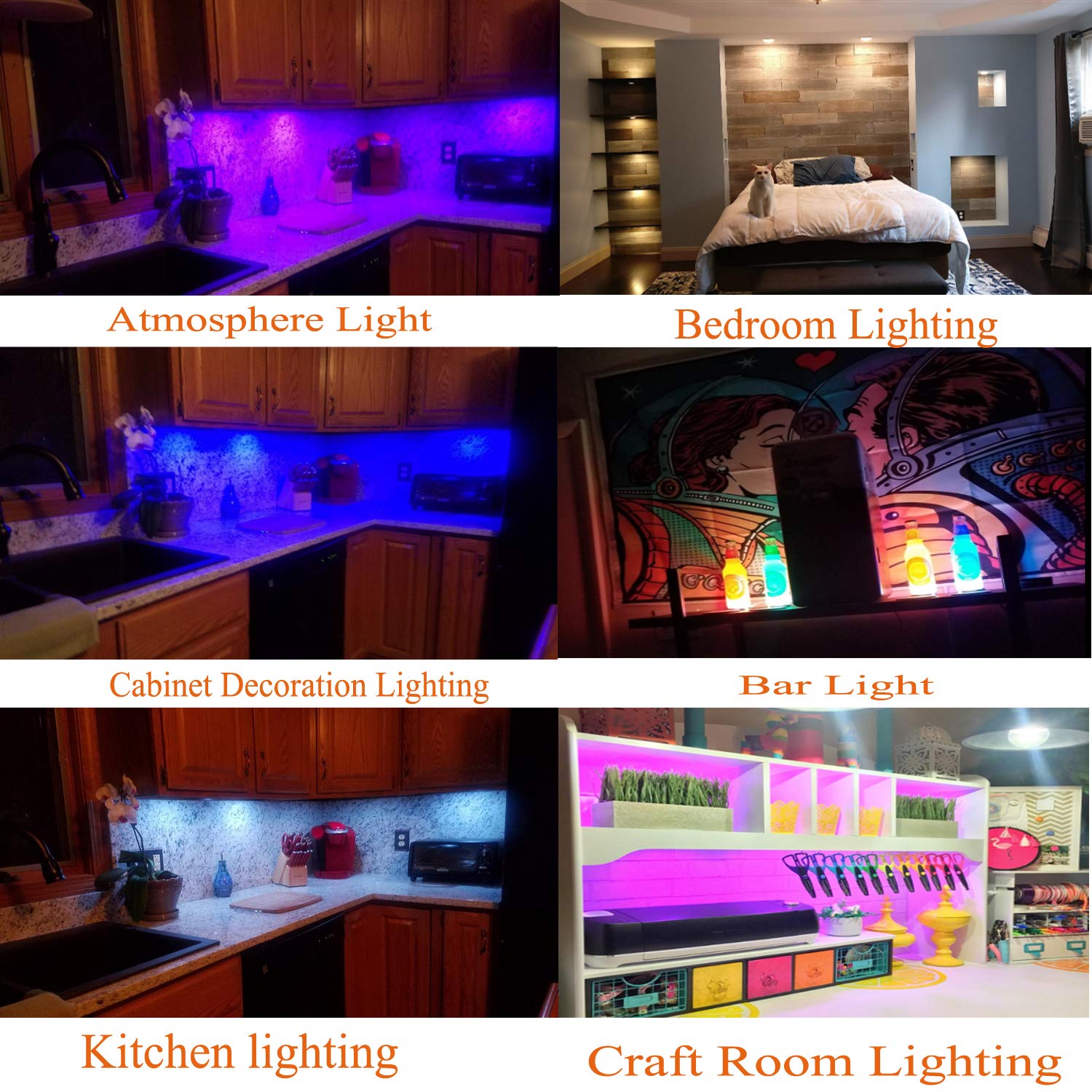 RGB Color Changing LED Under Cabinet Lighting Kit