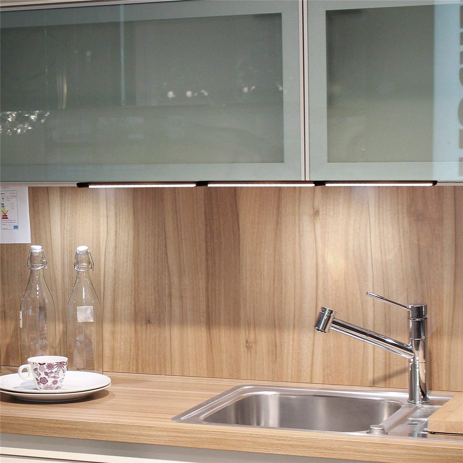 Dimmable Led Under Cabinet Lighting Bar Linkable Kits with Rocker Switch Under Counter Kitchen