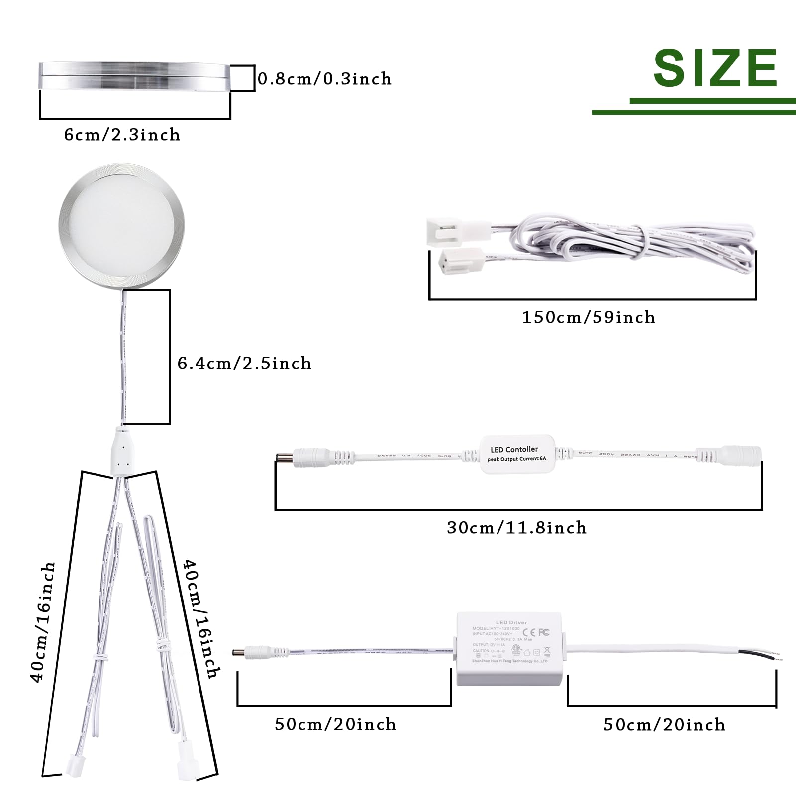 Linkable Under Cabinet LED Lighting 12V Slim Aluminum Dimmable Puck Lights Direct Wired with RF Remote Control for Kitchen Lighting(4pack