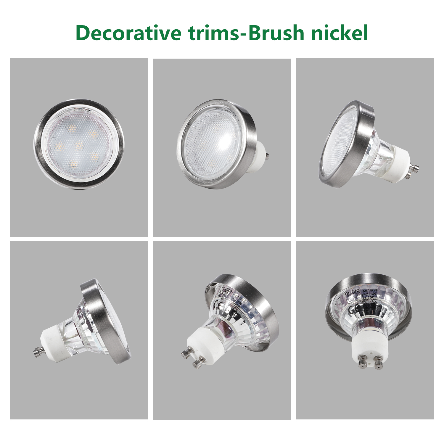 6 Pack GU10/MR16 Bulb Decorative Trim Rings