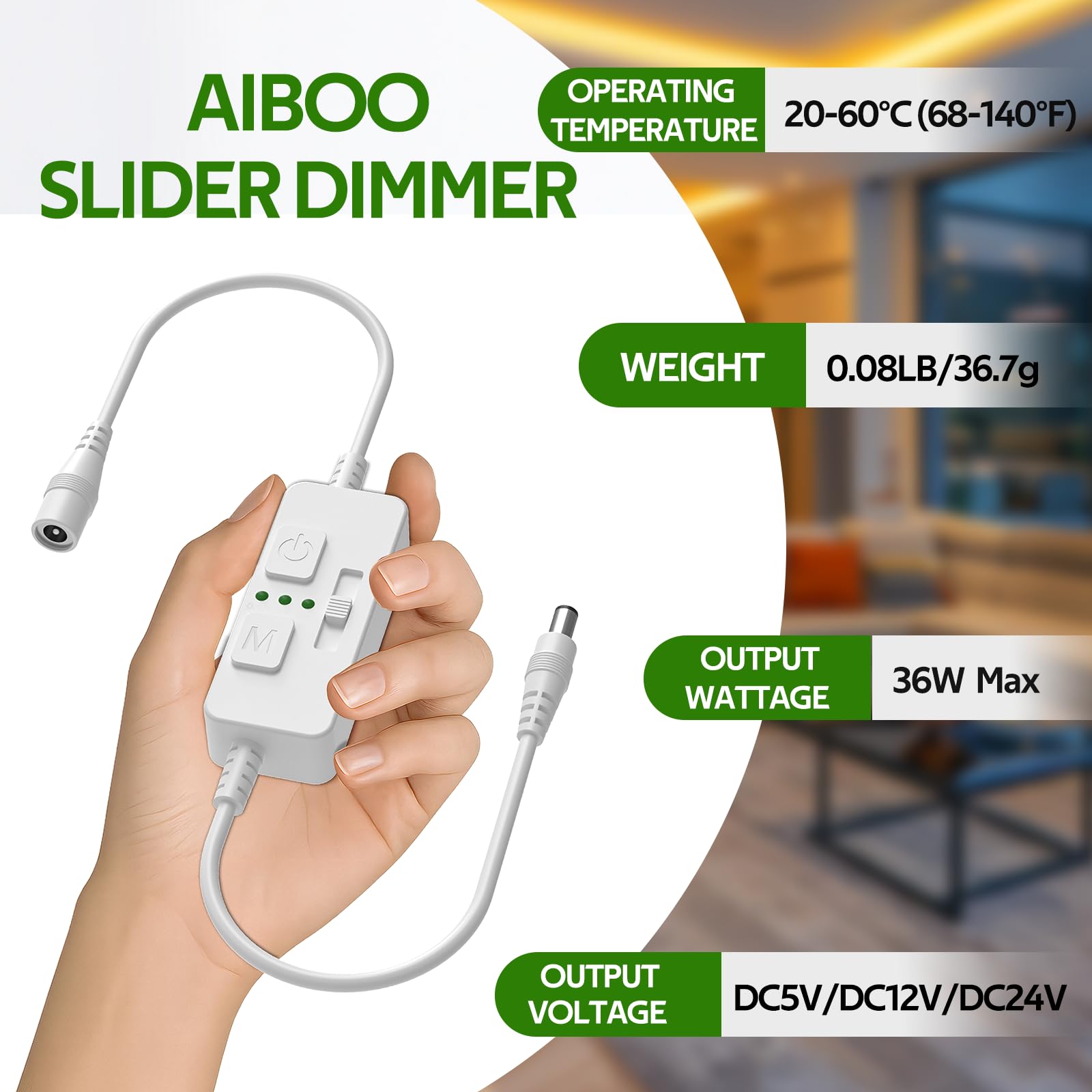 Single Color Slider Dimmer with Timer - PWM 1pc DC 5V/12V/24V LED Controller