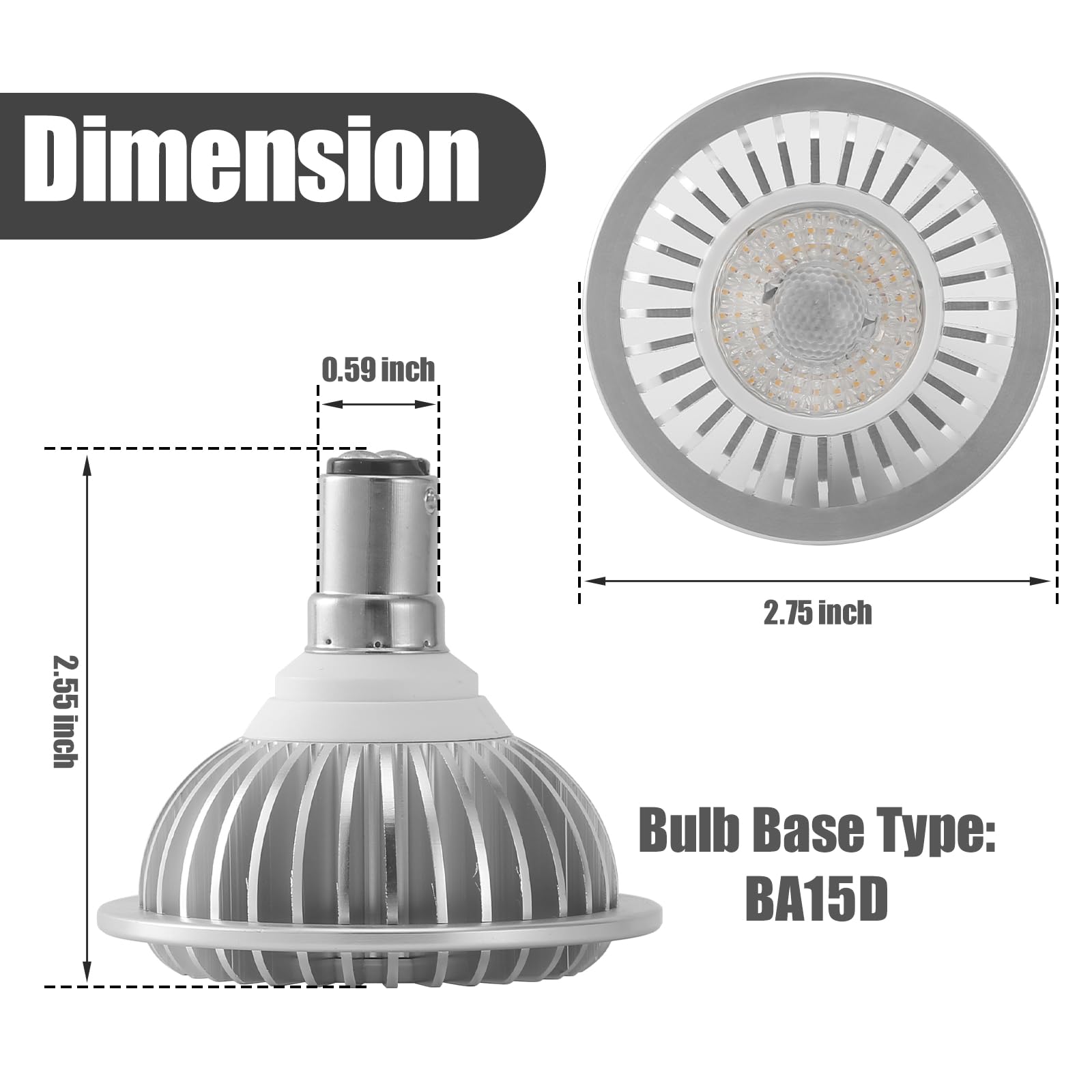 AR70 LED Light Bulb BA15D B15 Base