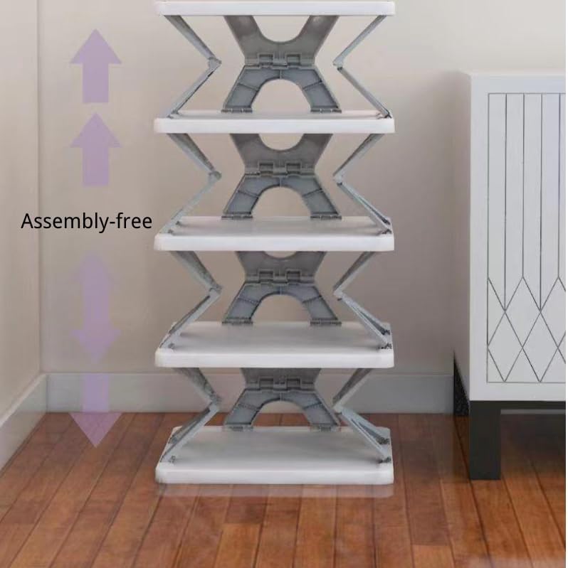 5 Tier Foldable Vertical Shoe Rack