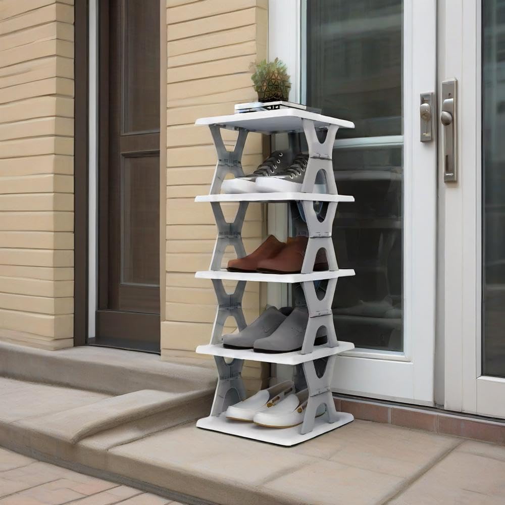 5 Tier Foldable Vertical Shoe Rack