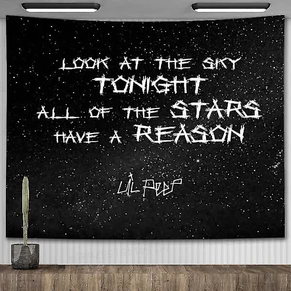 Lil Peep Wall Tapestry Look at the Sky Aesthetic Room Decoration Black Hippie Wall Hanging 90x70cm Lil Peep Wall Tapestry Look at the Sky Aesthetic Room Decoration Black Hippie Wall Hanging 90x70cm