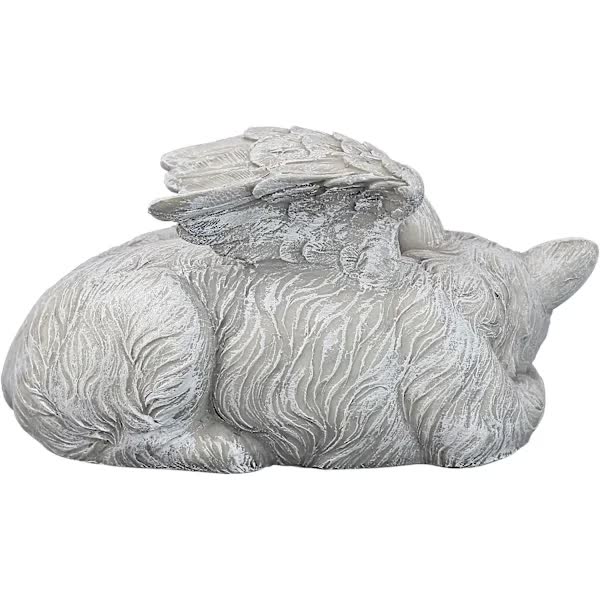 Memorial Cat Pet Angel Statue with Honorary Headstone