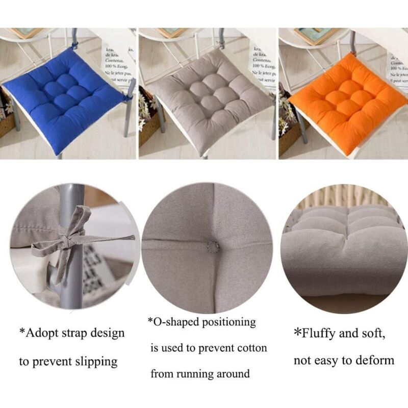 Square Chair Cushions 40x40 Quilted Carpet Home Decor Colorful Comfortable Indoor Outdoor Gray