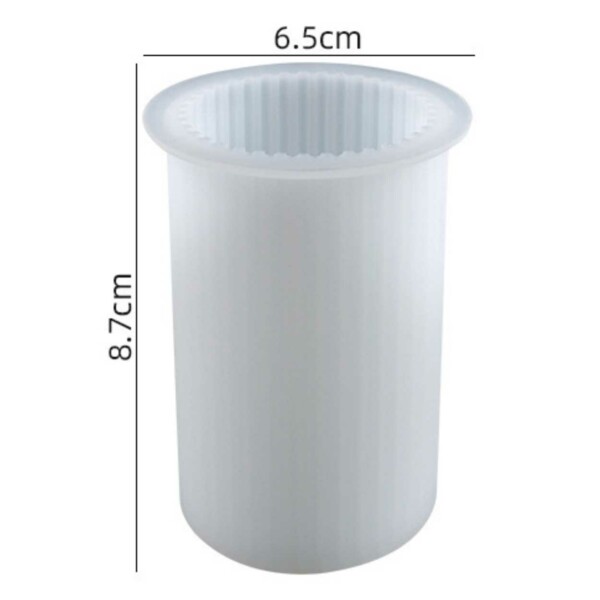 White Silicone Ribbed Candle Mold DIY for Halloween Candles