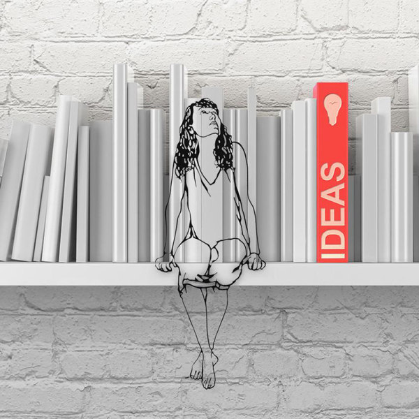 Metal Art Decor Modern 2D Figure Ornament Shelf Home Office Housewarming Gift
