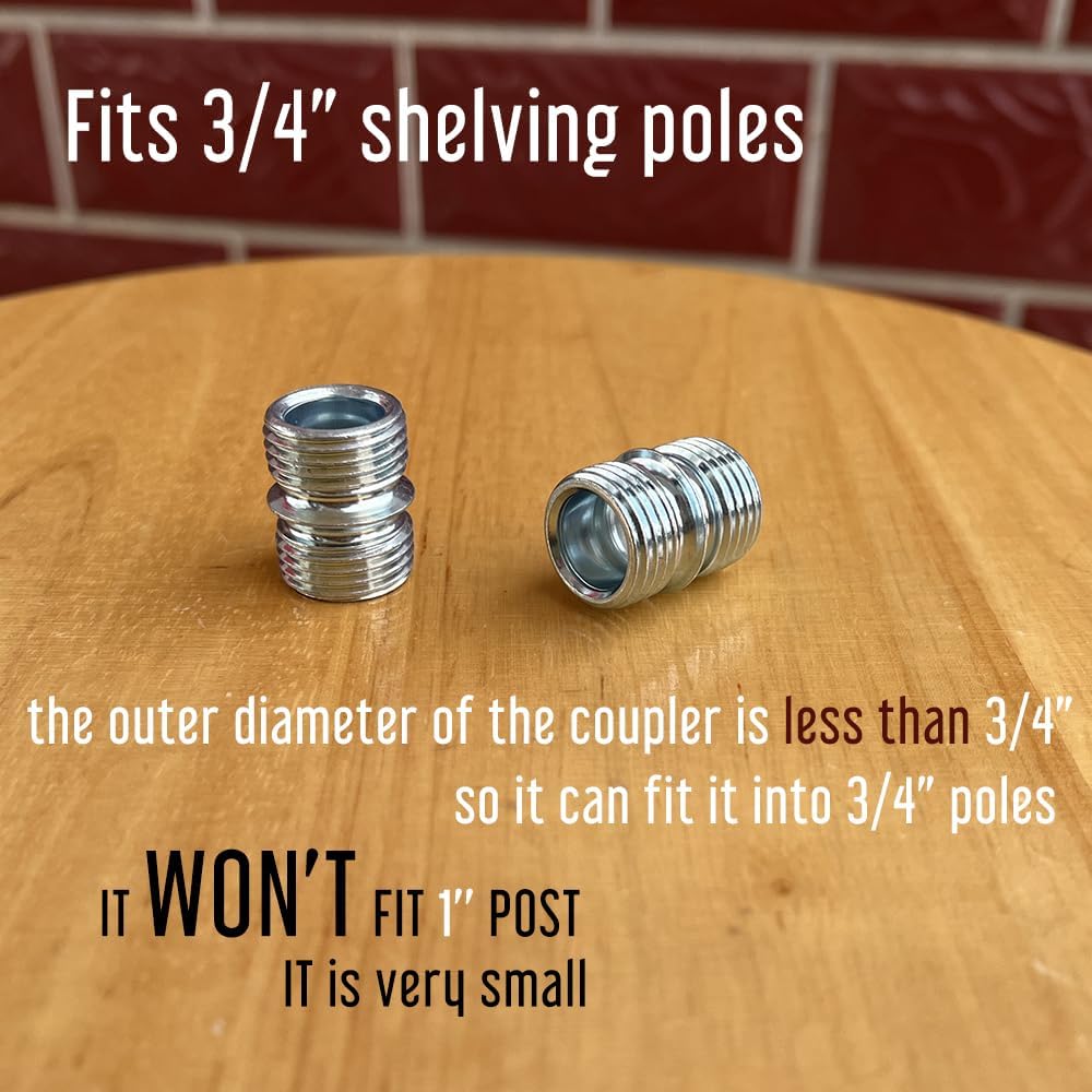Vega 4-Pack Small Threaded Pole Connectors for 3/4" Shelving Posts