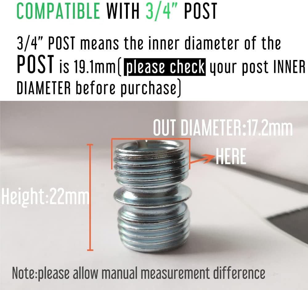 Vega 4-Pack Small Threaded Pole Connectors for 3/4" Shelving Posts