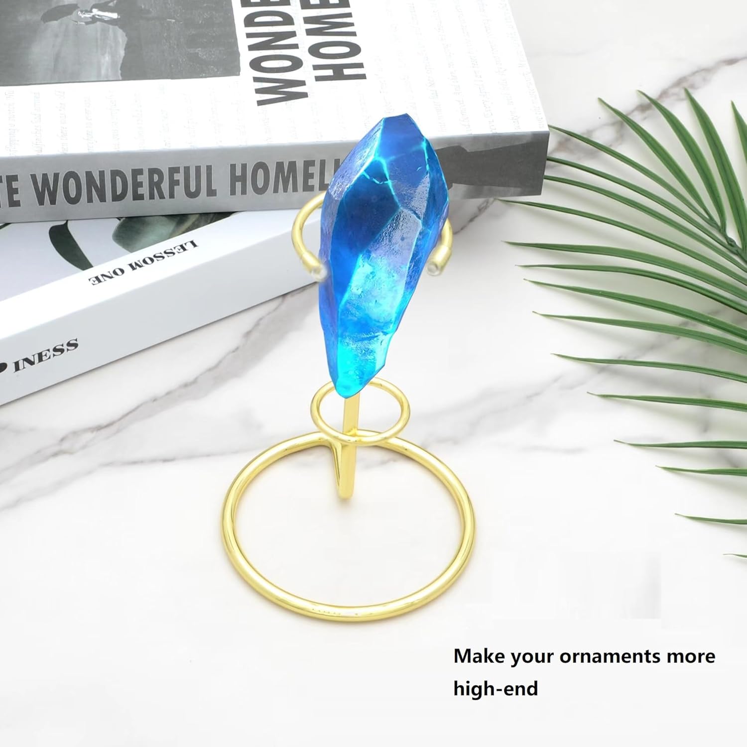 4 Pieces Small Crystal Rod Display Stand - Elegant Iron Gemstone and Mineral Holder