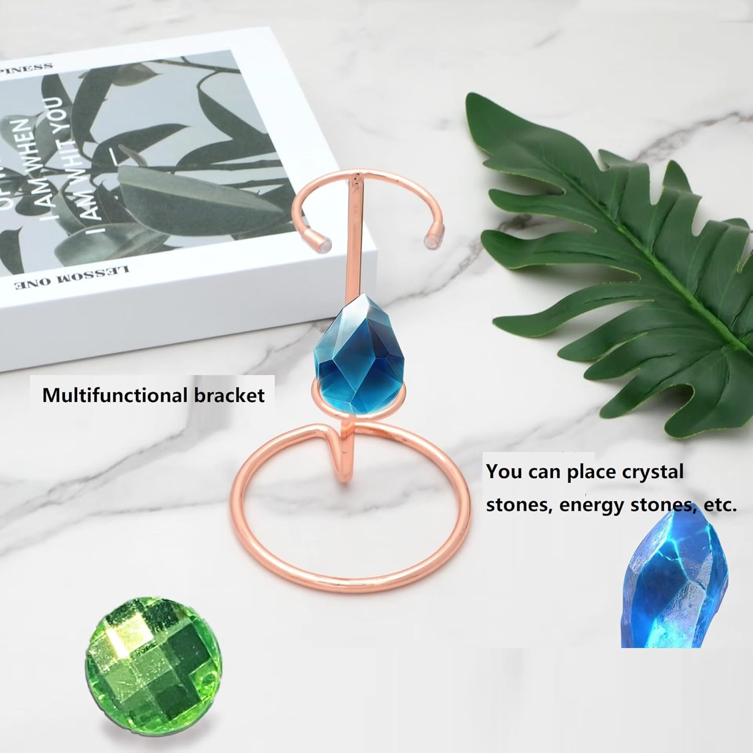4 Pieces Small Crystal Rod Display Stand - Elegant Iron Gemstone and Mineral Holder